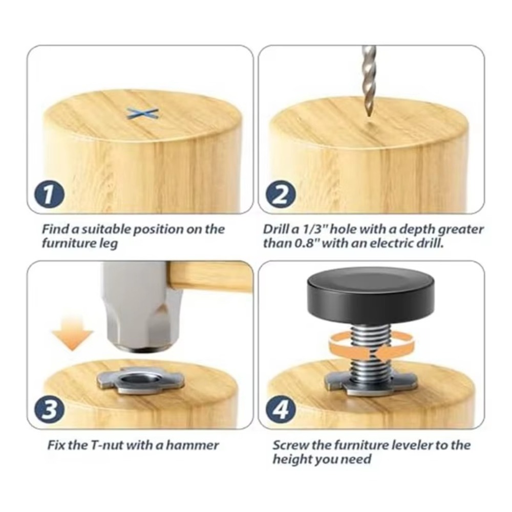 8PCS New Adjustable Furniture  - Furniture Leveling Hardware recensione e prezzo